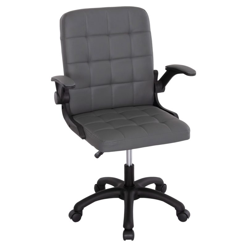 ΚΑΡΕΚΛΑ ΓΡΑΦΕΙΟΥ PORTIMA HM1197.03 ΓΚΡΙ PVC-ΜΑΥΡΟΣ ΣΚΕΛΕΤΟΣ & ΒΑΣΗ 66.5x60x97Υεκ