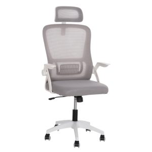 ΚΑΡΕΚΛΑ ΓΡΑΦΕΙΟΥ BLAZER HM1205.02 ΓΚΡΙ MESH-ΛΕΥΚΟΣ ΣΚΕΛΕΤΟΣ 60x58x110-130Υεκ.