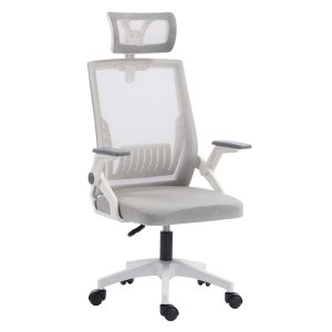 ΚΑΡΕΚΛΑ ΓΡΑΦΕΙΟΥ MATRON HM1226.02 ΛΕΥΚΟ PP--ΑΝΟΙΧΤΟ ΓΚΡΙ MESH 47x47x128Υεκ