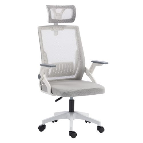 ΚΑΡΕΚΛΑ ΓΡΑΦΕΙΟΥ MATRON HM1226.02 ΛΕΥΚΟ PP--ΑΝΟΙΧΤΟ ΓΚΡΙ MESH 47x47x128Υεκ