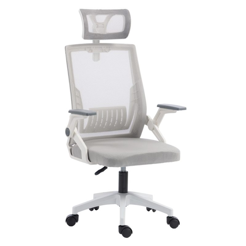 ΚΑΡΕΚΛΑ ΓΡΑΦΕΙΟΥ MATRON HM1226.02 ΛΕΥΚΟ PP--ΑΝΟΙΧΤΟ ΓΚΡΙ MESH 47x47x128Υεκ
