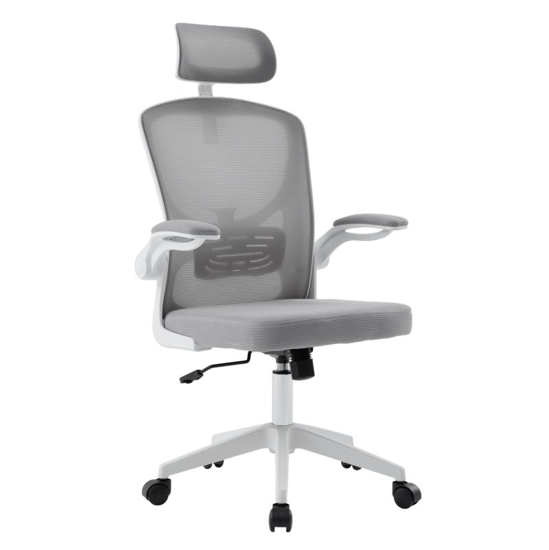 ΚΑΡΕΚΛΑ ΓΡΑΦΕΙΟΥ FLOATER HM1230.02 ΛΕΥΚΟ PP--ΑΝΟΙΧΤΟ ΓΚΡΙ MESH 62x62x106-116Υεκ