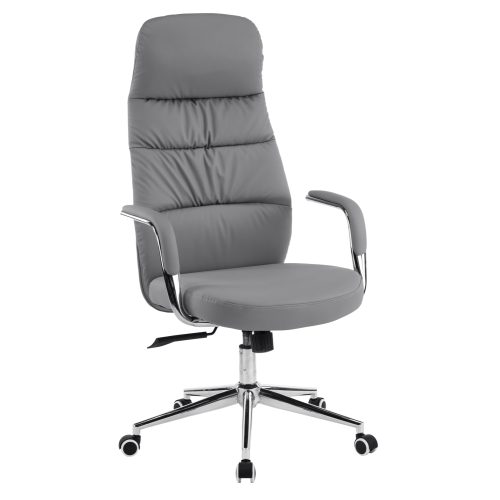 ΚΑΡΕΚΛΑ ΓΡΑΦΕΙΟΥ TEETER HM18355.10 ΓΚΡΙ PU ΔΕΡΜΑ--ΒΑΣΗ ΧΡΩΜΙΟΥ 67x66x121Υεκ