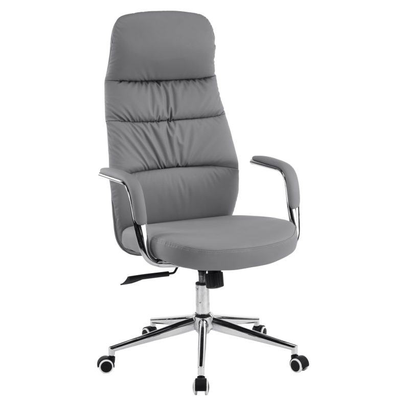 ΚΑΡΕΚΛΑ ΓΡΑΦΕΙΟΥ TEETER HM18355.10 ΓΚΡΙ PU ΔΕΡΜΑ--ΒΑΣΗ ΧΡΩΜΙΟΥ 67x66x121Υεκ