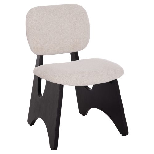ΚΑΡΕΚΛΑ ΤΡΑΠΕΖΑΡΙΑΣ BELLISI HM18248.02 ΕΚΡΟΥ ΥΦΑΣΜΑ-PLYWOOD ΣΕ ΜΑΥΡΟ 53x56x78Υεκ.
