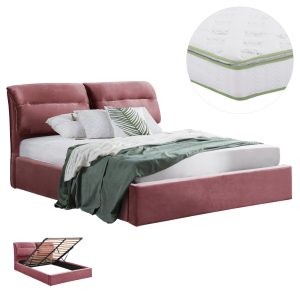 ΚΡΕΒΑΤΙ ΔΙΠΛΟ & ΣΤΡΩΜΑ KENDRA HM10830.02 ΣΑΠΙΟ ΜΗΛΟ ΒΕΛΟΥΔΟ--ΑΠΟΘ.ΧΩΡΟΣ--160x200εκ