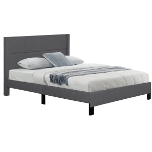 ΚΡΕΒΑΤΙ TRILLOP HM666.12 ΓΚΡΙ ΥΦΑΣΜΑ ΓΙΑ ΣΤΡΩΜΑ 160X200εκ.