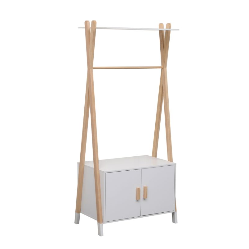 ΚΡΕΜΑΣΤΡΑ ΠΑΙΔΙΚH ΜΕ ΝΤΟΥΛΑΠΙ PASCHAL HM2495.03 ΜΕΛΑΜΙΝΗ-ΞΥΛΟ ΠΕΥΚΟΥ 76x44x170Υεκ