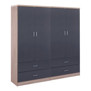 ΝΤΟΥΛΑΠΑ 2ΦΥΛΛΗ 180X60X210Υεκ. ΣΥΡΟΜΕΝΗ ΜΕ ΚΑΘΡΕΠΤΗ SONAMA OAK HM2437