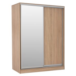 ΝΤΟΥΛΑΠΑ 2ΦΥΛΛΗ 180X60X210Υεκ. ΣΥΡΟΜΕΝΗ ΜΕ ΚΑΘΡΕΠΤΗ SONAMA OAK HM2437