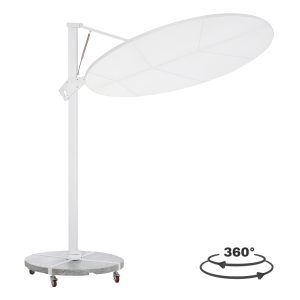 ΟΜΠΡΕΛΑ ΜΕ ΒΑΣΗ ΣΕΙΡΑ CANNOPY HM21285.02 ΑΛΟΥΜΙΝΙΟ & ΓΡΑΝΙΤΗΣ-ΛΕΥΚΟ ΧΡΩΜΑ Φ2,2μ