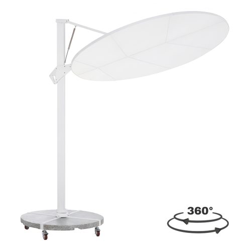 ΟΜΠΡΕΛΑ ΜΕ ΒΑΣΗ ΣΕΙΡΑ CANNOPY HM21285.02 ΑΛΟΥΜΙΝΙΟ & ΓΡΑΝΙΤΗΣ-ΛΕΥΚΟ ΧΡΩΜΑ Φ2,2μ