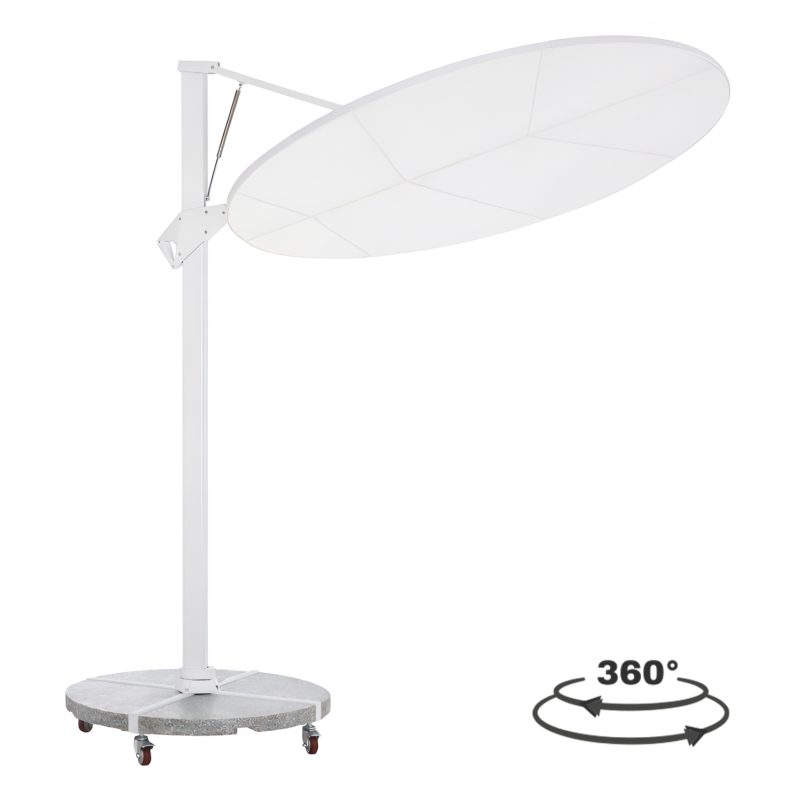 ΟΜΠΡΕΛΑ ΜΕ ΒΑΣΗ ΣΕΙΡΑ CANNOPY HM21285.02 ΑΛΟΥΜΙΝΙΟ & ΓΡΑΝΙΤΗΣ-ΛΕΥΚΟ ΧΡΩΜΑ Φ2,2μ