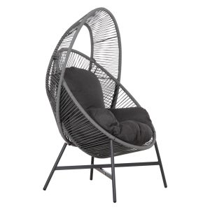 ΠΟΛΥΘΡΟΝΑ-ΦΩΛΙΑ RULER HM6506.01 ΓΚΡΙ ΜΕΤΑΛΛΟ-P.E.RATTAN-ΜΑΞΙΛΑΡΙΑ 90x85x154Υεκ