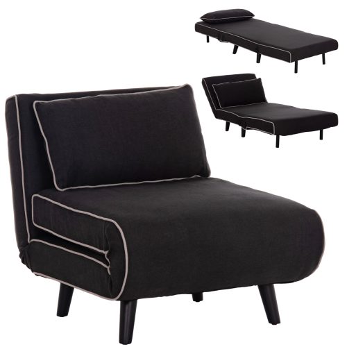 ΠΟΛΥΘΡΟΝΑ ΚΡΕΒΑΤΙ BRAXTON HM8425.03 ΜΑΥΡΟ ΥΦΑΣΜΑ 78x88x78Υεκ.