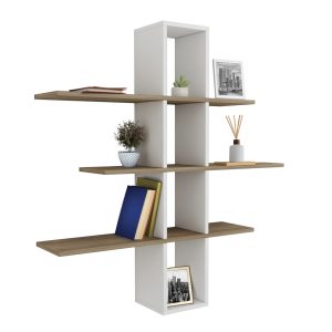 Ντουλάπι ArteLibre ROSELINE Λευκό/Ανθρακί Μοριοσανίδα 50x30x183cm