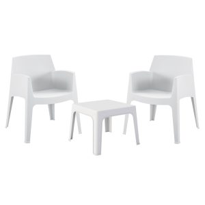 ΣΕΤ 3ΤΜΧ ΠΟΛΥΠΡΟΠΥΛΕΝΙΟΥ SLEEK HM21267.01 ΤΡΑΠΕΖΑΚΙ & 2 ΠΟΛΥΘΡΟΝΕΣ-ΛΕΥΚΟ