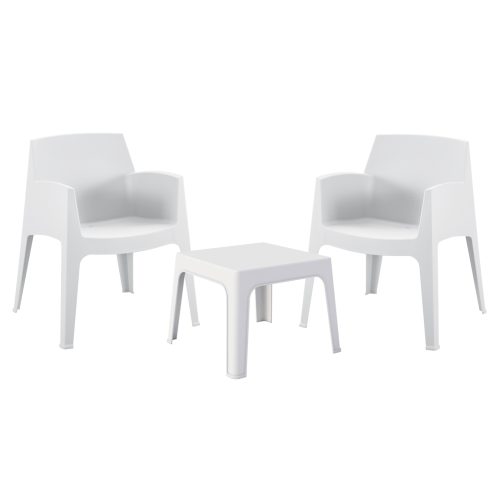ΣΕΤ 3ΤΜΧ ΠΟΛΥΠΡΟΠΥΛΕΝΙΟΥ SLEEK HM21267.01 ΤΡΑΠΕΖΑΚΙ & 2 ΠΟΛΥΘΡΟΝΕΣ-ΛΕΥΚΟ