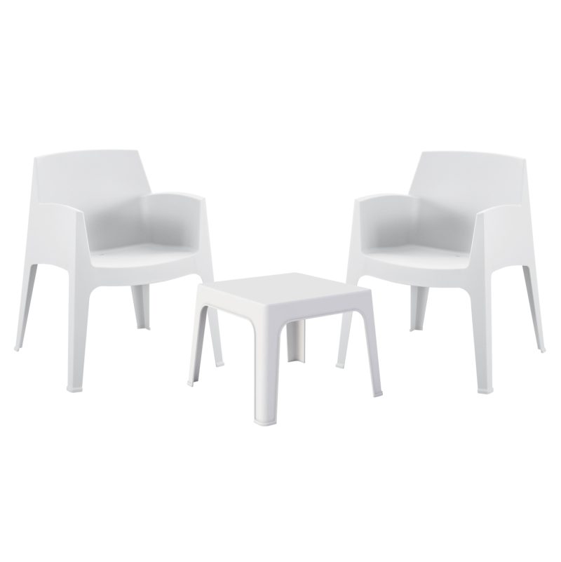 ΣΕΤ 3ΤΜΧ ΠΟΛΥΠΡΟΠΥΛΕΝΙΟΥ SLEEK HM21267.01 ΤΡΑΠΕΖΑΚΙ & 2 ΠΟΛΥΘΡΟΝΕΣ-ΛΕΥΚΟ