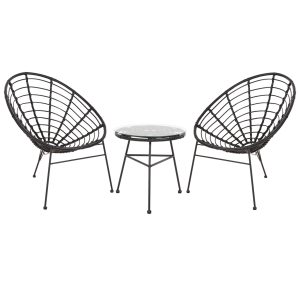 ΣΕΤ ΕΞΩΤΕΡΙΚΟΥ ΧΩΡΟΥ 3ΤΜΧ ALLEGRA HM21047.12 ΜΑΥΡΟ ΣΥΝΘ.RATTAN & ΜΕΤΑΛΛΟ