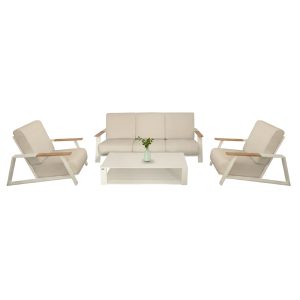 ΣΕΤ ΣΑΛΟΝΙ 4ΤΜΧ LAITH HM6551.02 ΑΛΟΥΜΙΝΙΟ & ΜΑΞΙΛΑΡΙΑ ΣΕ ΚΡΕΜ