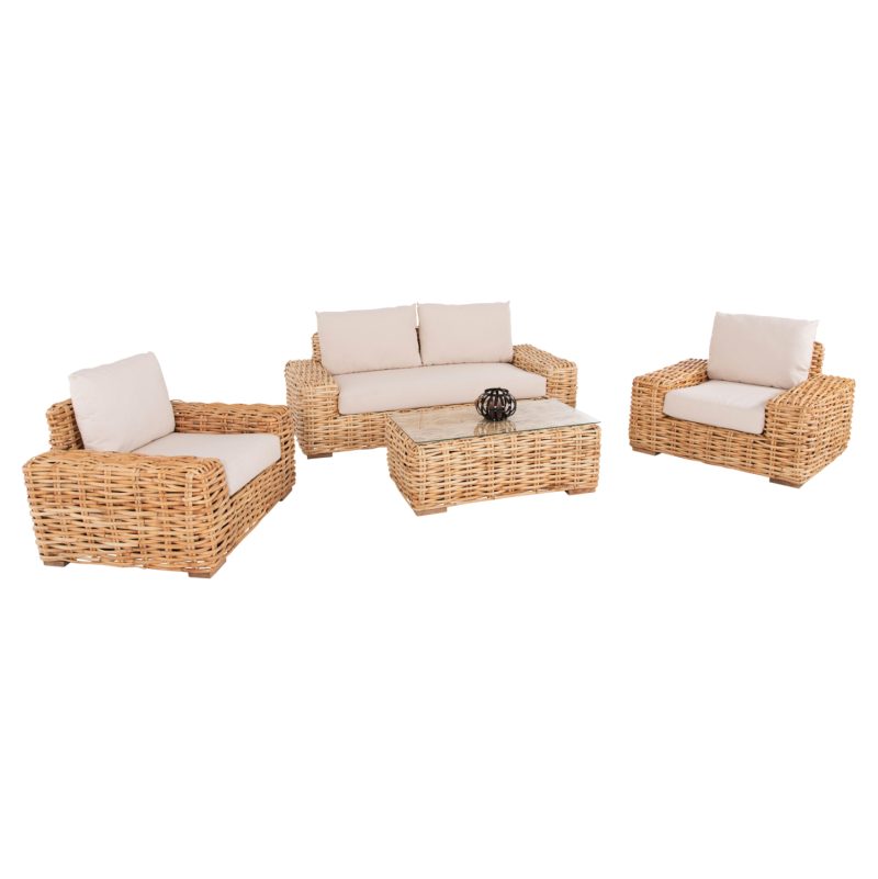 ΣΕΤ ΣΑΛΟΝΙ 4ΤΜΧ TROPEL HM11940 ΦΥΣΙΚΟ RATTAN-2ΘΕΣΙΟΣ ΚΑΝΑΠΕΣ-2 ΠΟΛΥΘΡΟΝΕΣ-ΤΡΑΠΕΖΙ