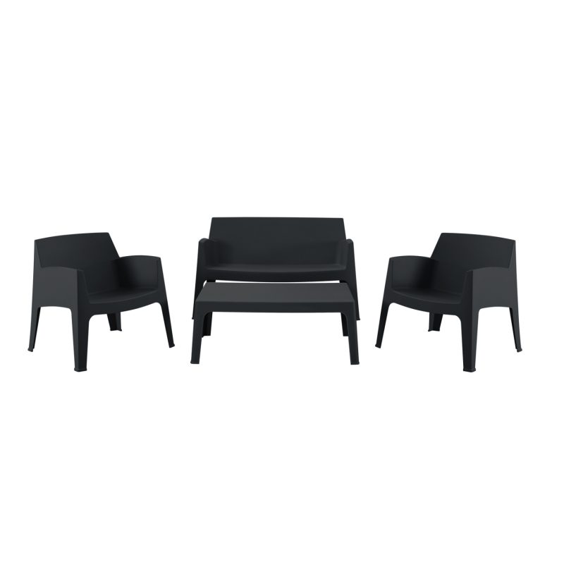ΣΕΤ ΣΑΛΟΝΙ ΕΞ.ΧΩΡΟΥ 4ΤΜΧ SLEEK HM21268.02 ΜΑΥΡΟ ΠΟΛΥΠΡΟΠΥΛΕΝΙΟ