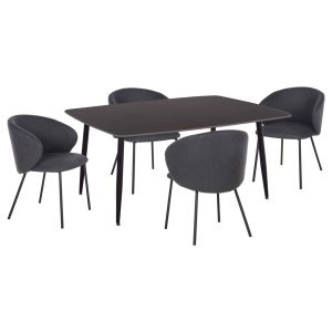 ΣΕΤ ΤΡΑΠΕΖΑΡΙΑΣ 5ΤΜΧ RAVEN HM21069.02 ΚΕΡΑΜΙΚΟ TOP ΜΑΥΡΟ ΜΑΡΜΑΡΟ & 4 ΚΑΡΕΚΛΕΣ