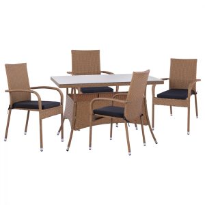Ραφιέρα ArteLibre AVEIRO Φυσικό/Μαύρο MDF/Μέταλλο 80x34x80cm