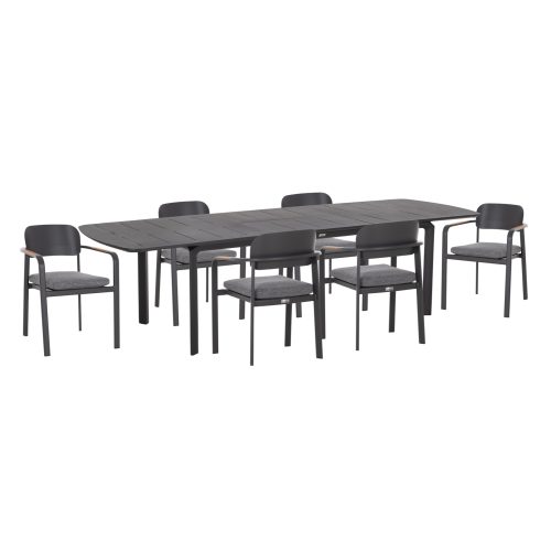 ΣΕΤ ΤΡΑΠΕΖΑΡΙΑΣ ΕΞ.ΧΩΡΟΥ 6 ΘΕΣΕΩΝ ELARA HM10726.01 ΓΚΡΙ ΑΛΟΥΜΙΝΙΟ-ΕΠΕΚΤΕΙΝΟΜΕΝΟ ΤΡΑΠΕΖΙ