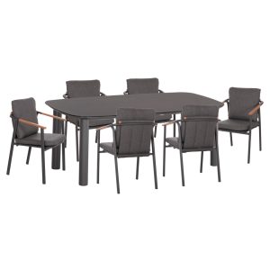 ΣΕΤ ΤΡΑΠΕΖΑΡΙΑΣ 7ΤΜΧ OFER HM21005.03 ΚΑΡΕΚΛΕΣ ΑΛΟΥΜ. & ΜΕΤΑΛ.ΤΡΑΠΕΖΙ 150x90εκ--ΛΕΥΚΟ