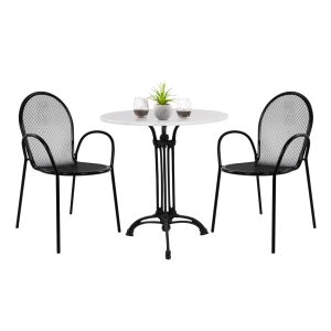 ΚΑΡΕΚΛΑ ΤΡΑΠΕΖΑΡΙΑΣ KORIN HM9975.02 ΜΕΤΑΛΛΟ & ΞΥΛΟ ΜΑΥΡΟ-ΥΦΑΣΜΑ ΓΚΡΙ 54x51x72,5Υεκ