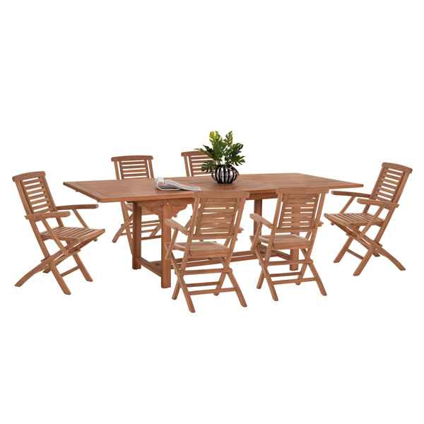 ΣΕΤ ΤΡΑΠΕΖΑΡΙΑΣ CRANDER HM21288 ΤΡΑΠΕΖΙ & 6 ΠΟΛΥΘΡΟΝΕΣ ΠΤΥΣΣΟΜΕΝΕΣ-ΤΕΑΚ