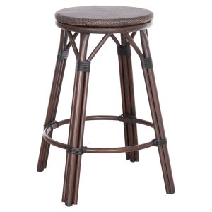 ΣΚΑΜΠΟ ΑΛΟΥΜΙΝΙΟΥ ΜΕΣ.ΥΨΟΥΣ CHINO HM6286.01 BAMBOO LOOK & TEXTILENE ΚΑΦΕ 43x43x65Υεκ