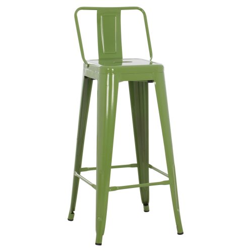 ΣΚΑΜΠΟ BAR ΜΕΤΑΛΛΙΚΟ MELITA ME ΠΛΑΤΗ ΣΕ LIGHT OLIVE GREEN HM8643.13 43Χ43Χ100Yεκ.
