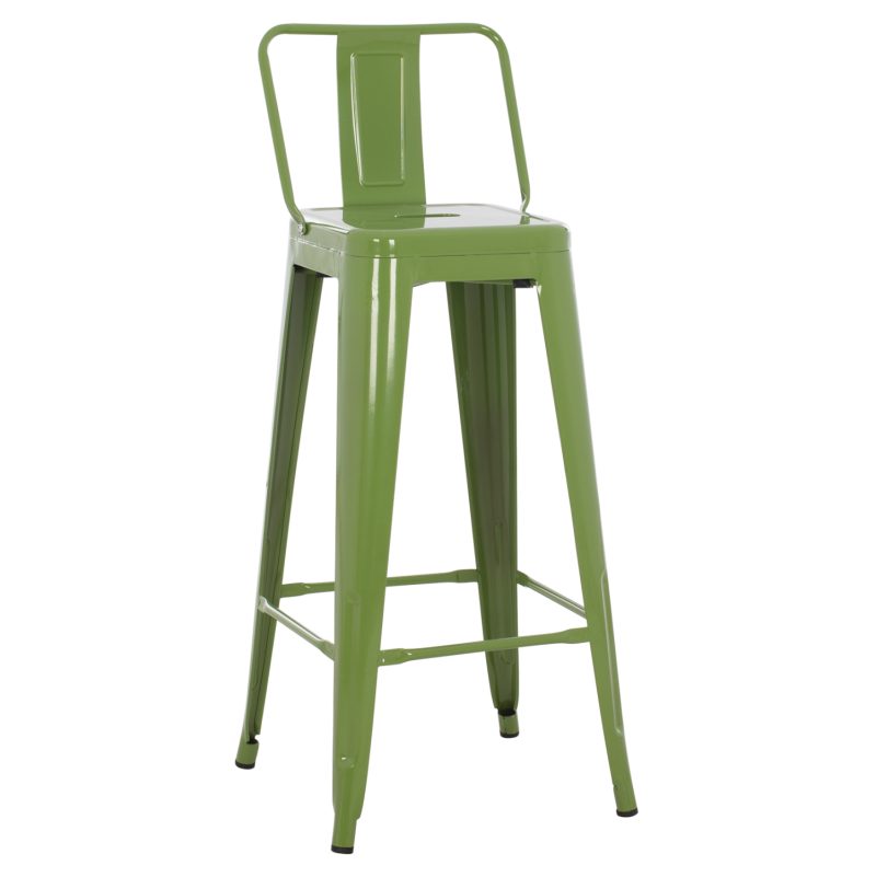 ΣΚΑΜΠΟ BAR ΜΕΤΑΛΛΙΚΟ MELITA ME ΠΛΑΤΗ ΣΕ LIGHT OLIVE GREEN HM8643.13 43Χ43Χ100Yεκ.