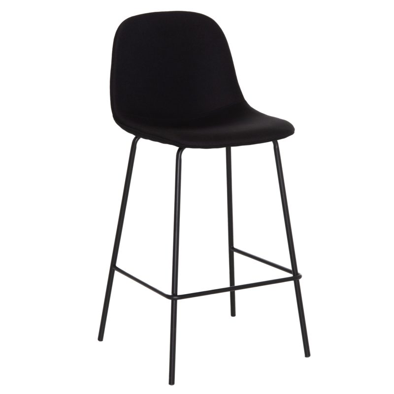 ΣΚΑΜΠΟ ΜΠΑΡ VINCENT HM9298.24 ΜΕΣΑΙΟΥ ΥΨΟΥΣ-ΜΑΥΡΟ ΥΦΑΣΜΑ-ΜΕΤΑΛΛΙΚΑ ΠΟΔΙΑ 43x50x92,5Υεκ
