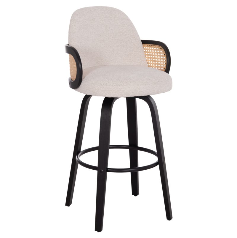 ΣΚΑΜΠΟ ΜΠΑΡ ΠΕΡΙΣΤΡΕΦΟΜΕΝΟ BECKER HM18251.02 PLYWOOD ΜΑΥΡΟ--ΕΚΡΟΥ ΥΦΑΣΜΑ 50x52x100Υ