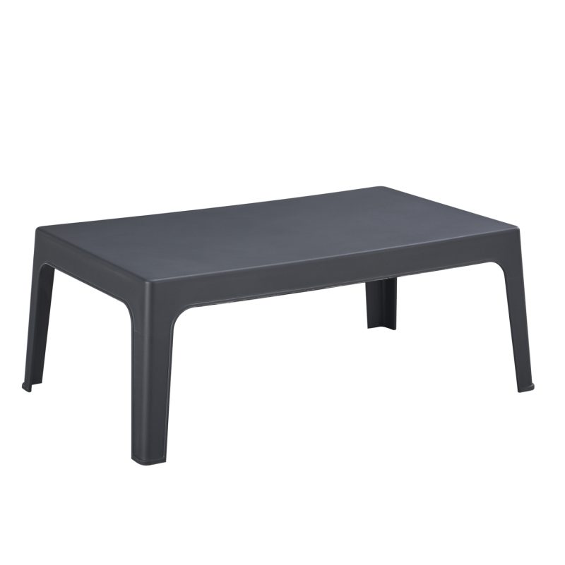 ΤΡΑΠΕΖΑΚΙ ΟΡΘΟΓΩΝΙΟ SLEEK HM6367.10 ΠΟΛΥΠΡΟΠΥΛΕΝΙΟ ΣΕ ΣΚΟΥΡΟ ΓΚΡΙ 105x64x40Υεκ.