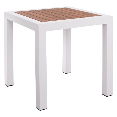 ΤΡΑΠΕΖΙ ΑΛΟΥΜΙΝΙΟΥ SABRA HM5403.01 ΛΕΥΚΟ ΜΕ POLYWOOD 45Χ45Χ45,5Y εκ.