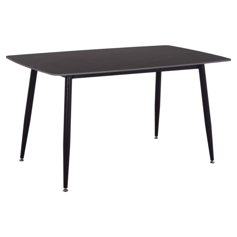 ΤΡΑΠΕΖΙ RAVEN HM18149.02 ΚΕΡΑΜΙΚΟ TOP ΜΕ ΟΨΗ ΜΑΥΡΟ ΜΑΡΜΑΡΟ 140x80x74Υεκ.