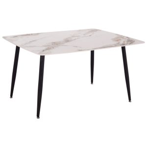 ΤΡΑΠΕΖΙ RAVEN HM18149.04 ΚΕΡΑΜΙΚΟ TOP ΜΕ ΟΨΗ ΛΕΥΚΟ/ΚΑΦΕ ΜΑΡΜΑΡΟ 140x80x74Υεκ.