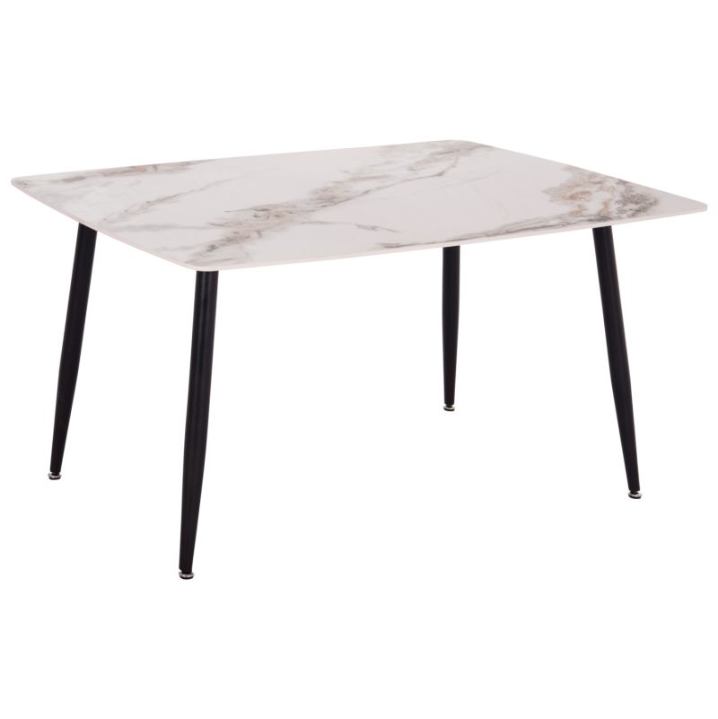 ΤΡΑΠΕΖΙ RAVEN HM18149.04 ΚΕΡΑΜΙΚΟ TOP ΜΕ ΟΨΗ ΛΕΥΚΟ/ΚΑΦΕ ΜΑΡΜΑΡΟ 140x80x74Υεκ.
