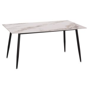 ΤΡΑΠΕΖΙ RAVEN HM18150.04 ΚΕΡΑΜΙΚΟ TOP ΜΕ ΟΨΗ ΛΕΥΚΟ/ΚΑΦΕ ΜΑΡΜΑΡΟ 160x80x74Υεκ.