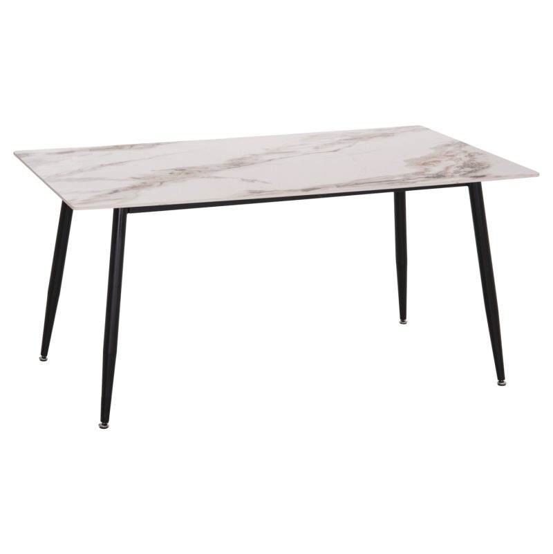 ΤΡΑΠΕΖΙ RAVEN HM18150.04 ΚΕΡΑΜΙΚΟ TOP ΜΕ ΟΨΗ ΛΕΥΚΟ/ΚΑΦΕ ΜΑΡΜΑΡΟ 160x80x74Υεκ.
