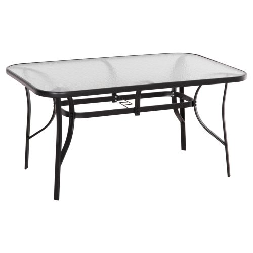 ΤΡΑΠΕΖΙ BRUNO 150X90Χ72Υεκ. ΜΕΤΑΛΛΙΚΟ ΜΑΥΡΟ ΜΕ ΓΥΑΛΙΝΗ ΕΠΙΦΑΝΕΙΑ HM5145.03