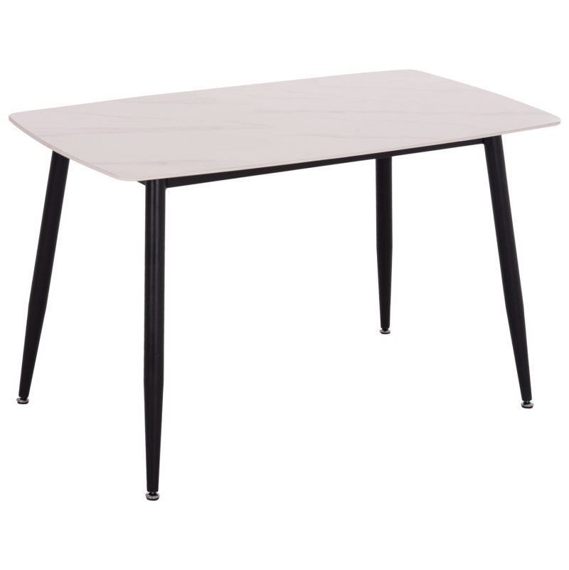 ΤΡΑΠΕΖΙ RAVEN HM9854.01 ΚΕΡΑΜΙΚΟ TOP ΜΑΤ ΛΕΥΚΟ ΜΑΡΜΑΡΟ-ΜΑΥΡΟ ΜΕΤΑΛΛΟ 120x70x73Υεκ.