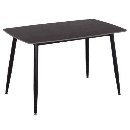 ΤΡΑΠΕΖΙ RAVEN HM9854.02 ΚΕΡΑΜΙΚΟ TOP ΜΑΥΡΟ ΜΑΡΜΑΡΟ-ΜΑΥΡΟ ΜΕΤΑΛΛΟ 120x70x73Υεκ.