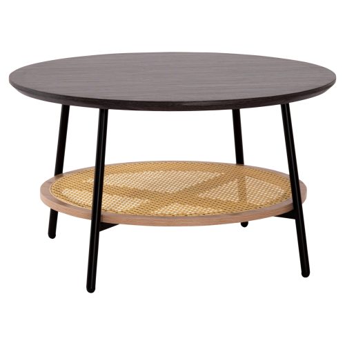 ΤΡΑΠΕΖΙ ΣΑΛΟΝΙΟΥ SEWELL HM18033 MDF ΣΕ ZEBRANO-ΜΕΤΑΛΛΙΚΑ ΠΟΔΙΑ-WICKER Φ80x46,5Υεκ.
