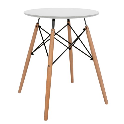 ΤΡΑΠΕΖΙ MINIMAL ΣΤΡΟΓΓΥΛΟ HM0060.01 ΛΕΥΚΟ ΧΡΩΜΑ MDF-ΠΟΔΙΑ ΟΞΙΑΣ ΦΥΣΙΚΟ Φ60Χ72Υεκ.